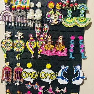 Colorful Beaded Statement Earrings